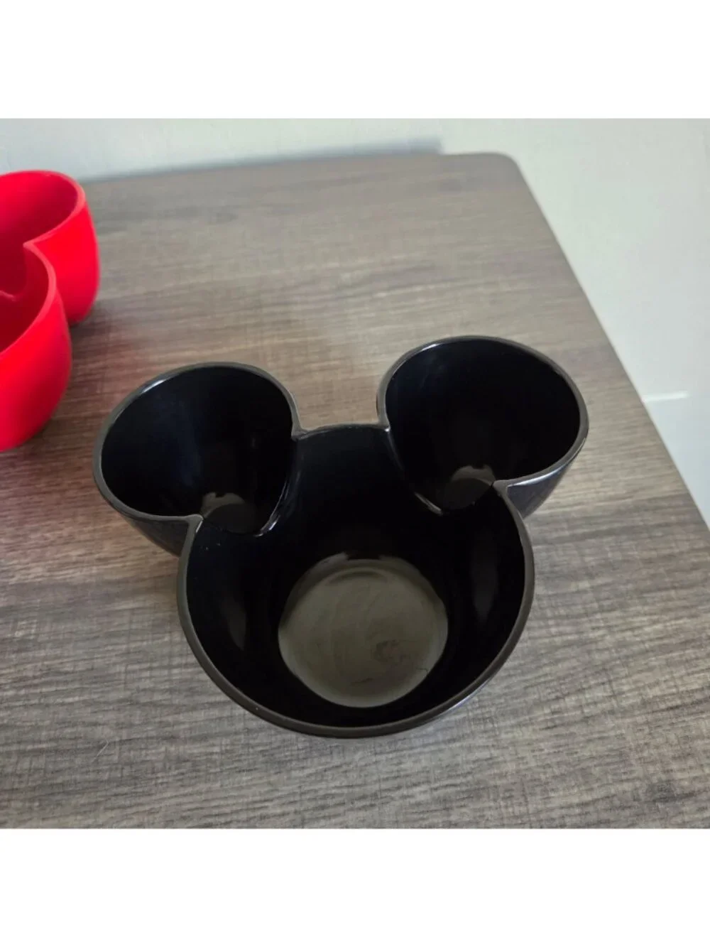 Disney Mickey Mouse Ears Icon Snack Dip Bowl Set of 3 Red/Black/White Plastic